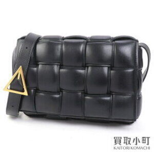 Bottega Veneta Padded Cassette Messenger Bag Black Maxi Lambskin